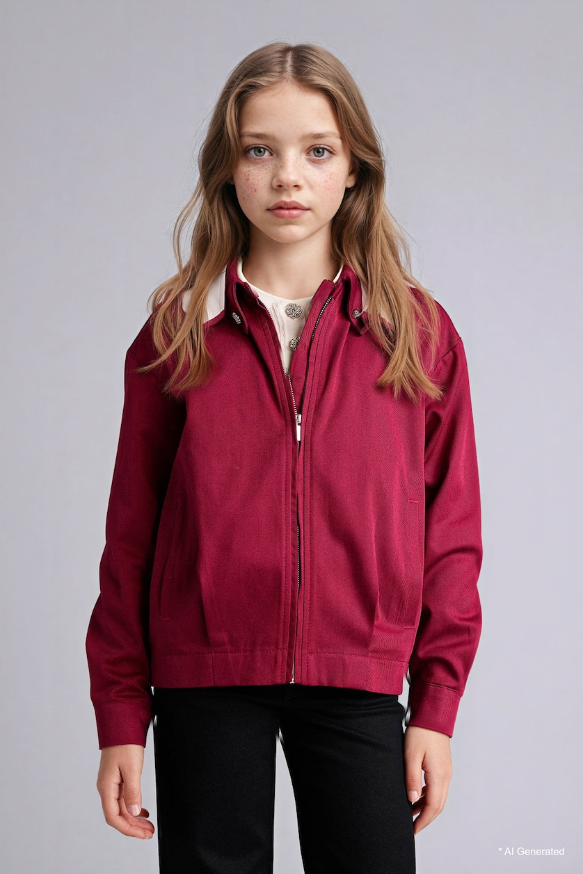 Young Girls - Teen Girls Bordeaux Girl Twill Jacket