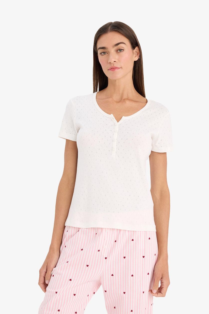 FEMME Rose Ensemble manches courtes lot de 2 Coupe régulière