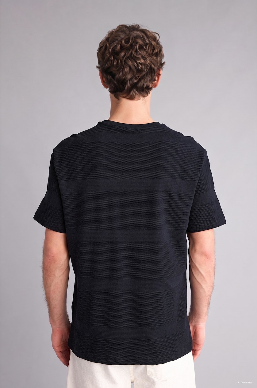 Men NAVY Regular Fit Crew Neck Short Sleeve T-Shirt
