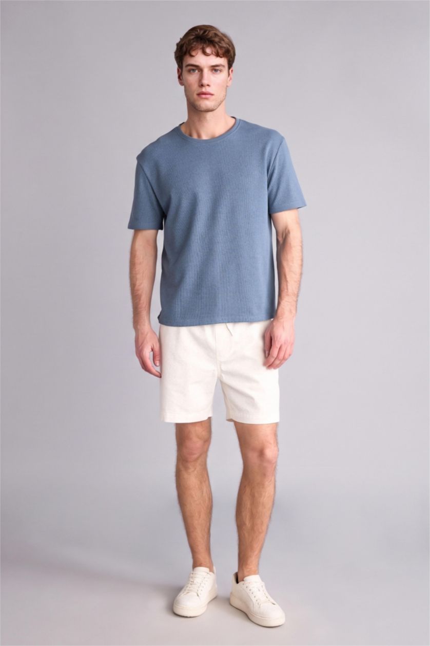 Erkek Açık İndigo Regular Fit Kısa kollu Tişört