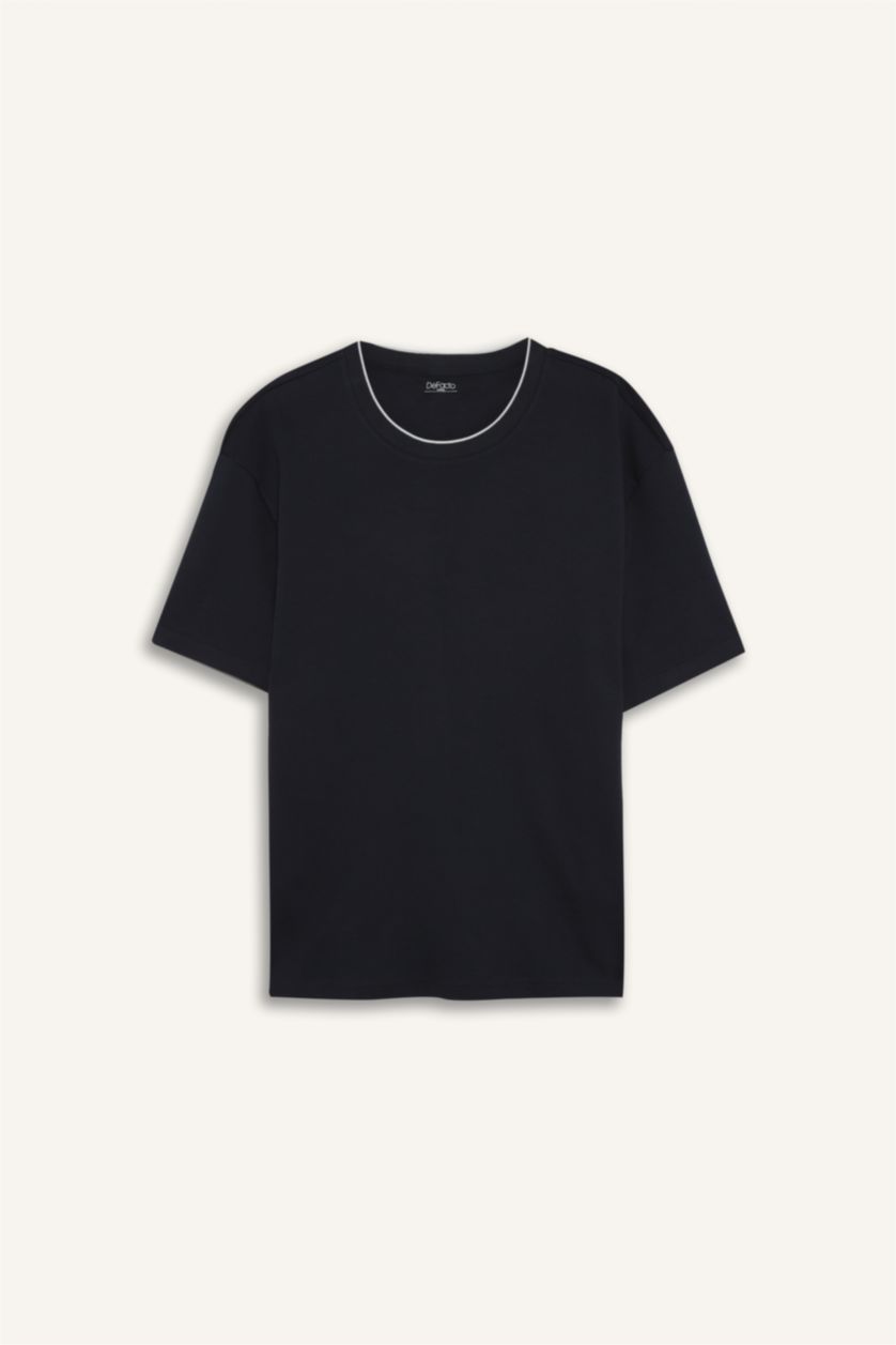 Erkek Lacivert %100 Pamuk Tişört