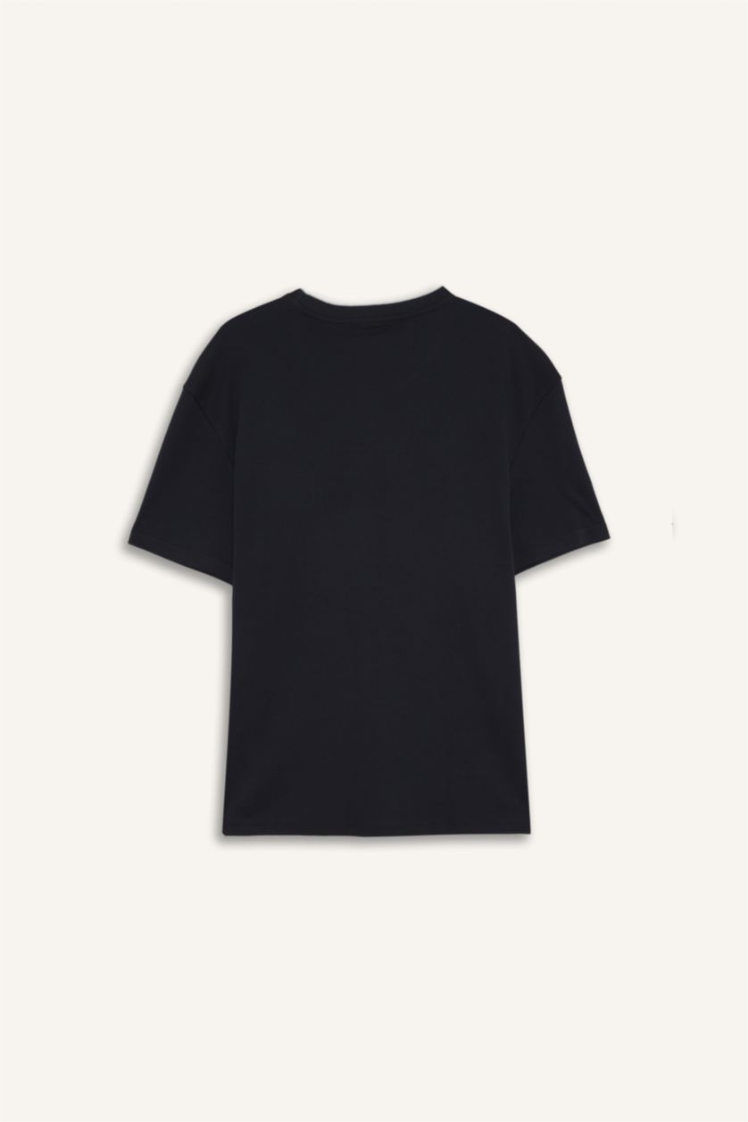 Erkek Lacivert %100 Pamuk Tişört