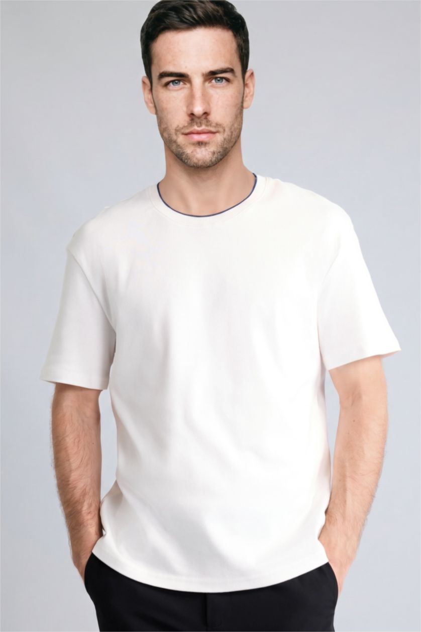 Men White Regular Fit Short Sleeve T-Shirt