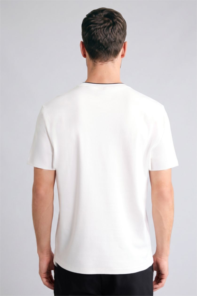 Men White Regular Fit Short Sleeve T-Shirt