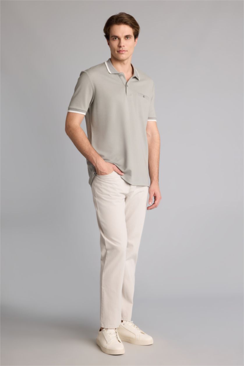 Men Stone Regular Fit Short Sleeve Polo T-Shirt
