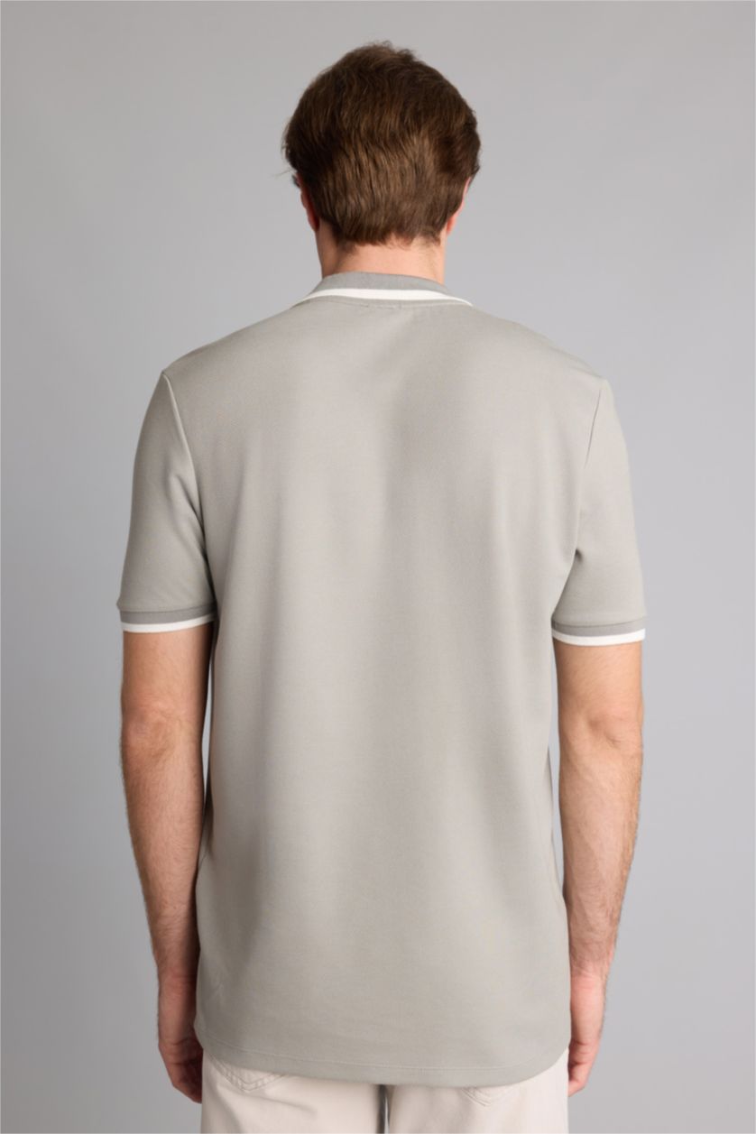 Men Stone Regular Fit Short Sleeve Polo T-Shirt