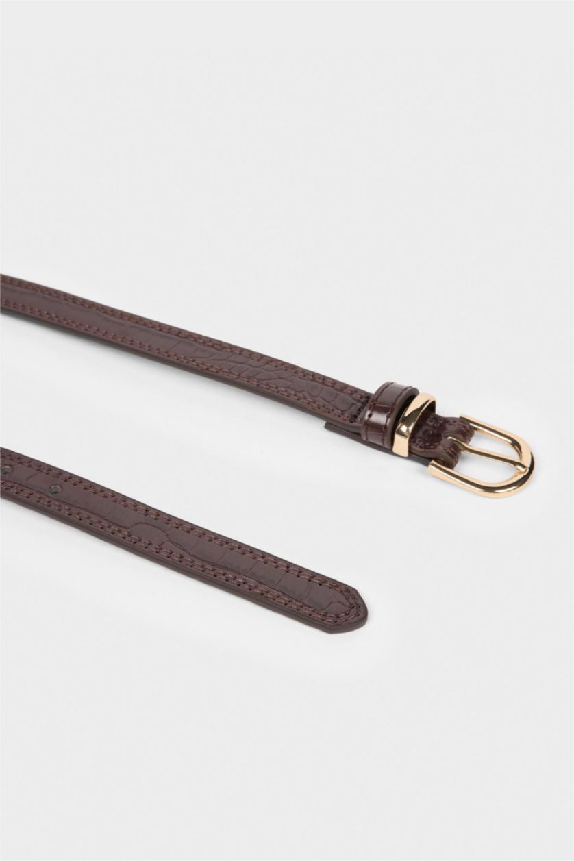 Kadın Karma Kadın Dikdörtgen Toka Suni Deri 2'li Klasik Kemer