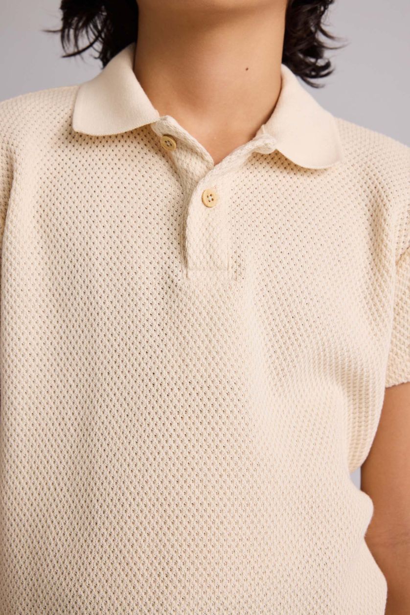 Boys & Teens Ecru Baby Boy Gabardine 2 Piece Set