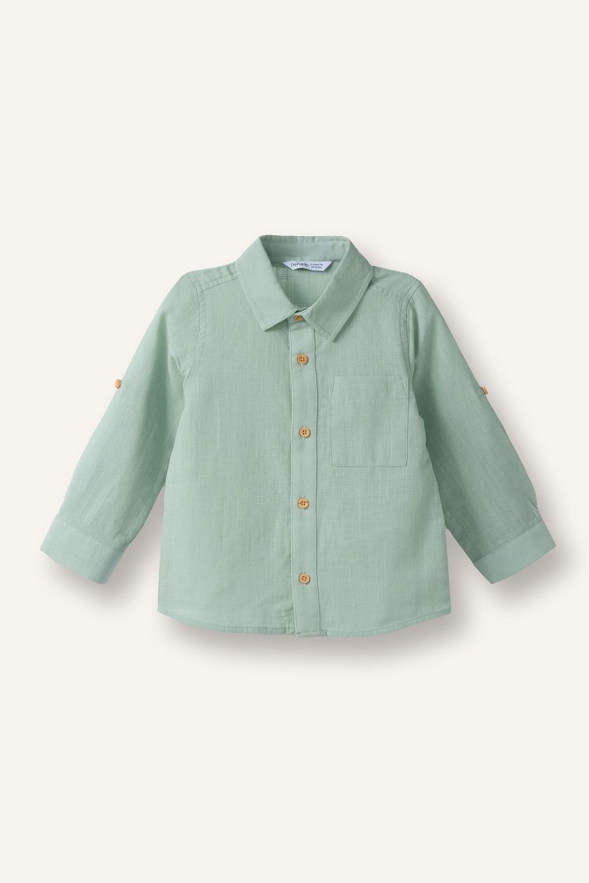 BABY BOY Mint Baby boy Flam Poplin Shirt