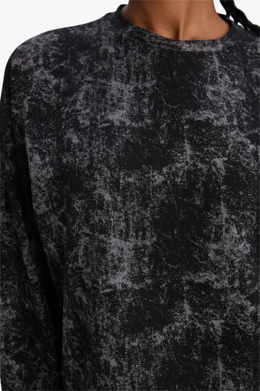 FEMME Noir Sweatshirt de sport Oversize à col rond