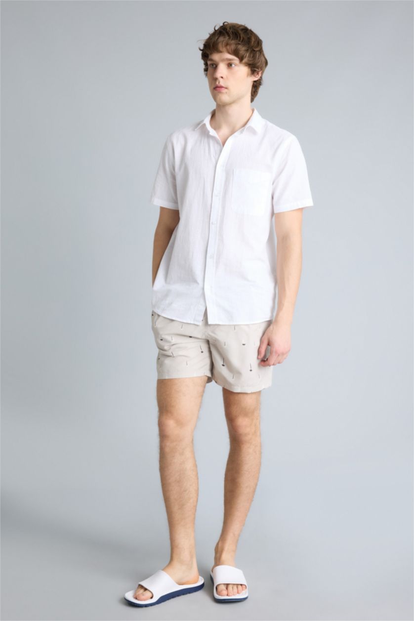 HOMME Beige Short de bain imprimé
