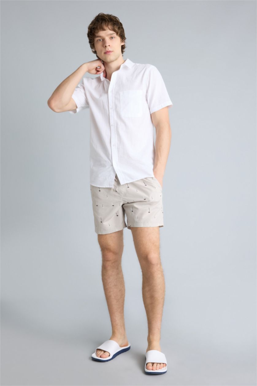 HOMME Beige Short de bain imprimé