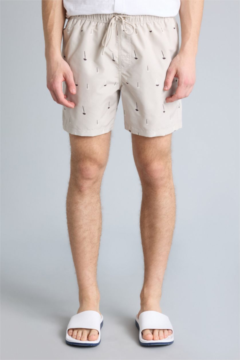 HOMME Beige Short de bain imprimé