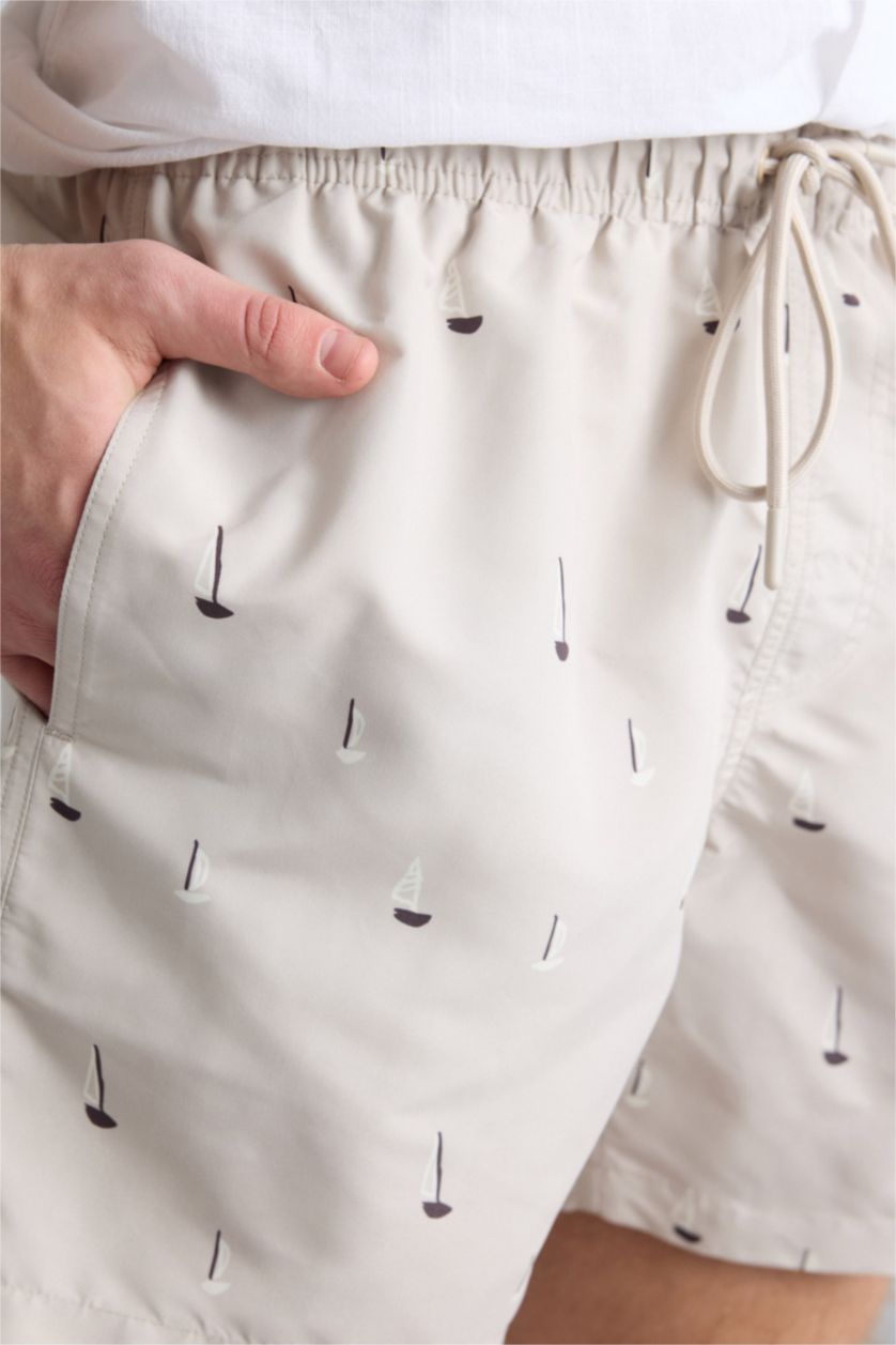 HOMME Beige Short de bain imprimé