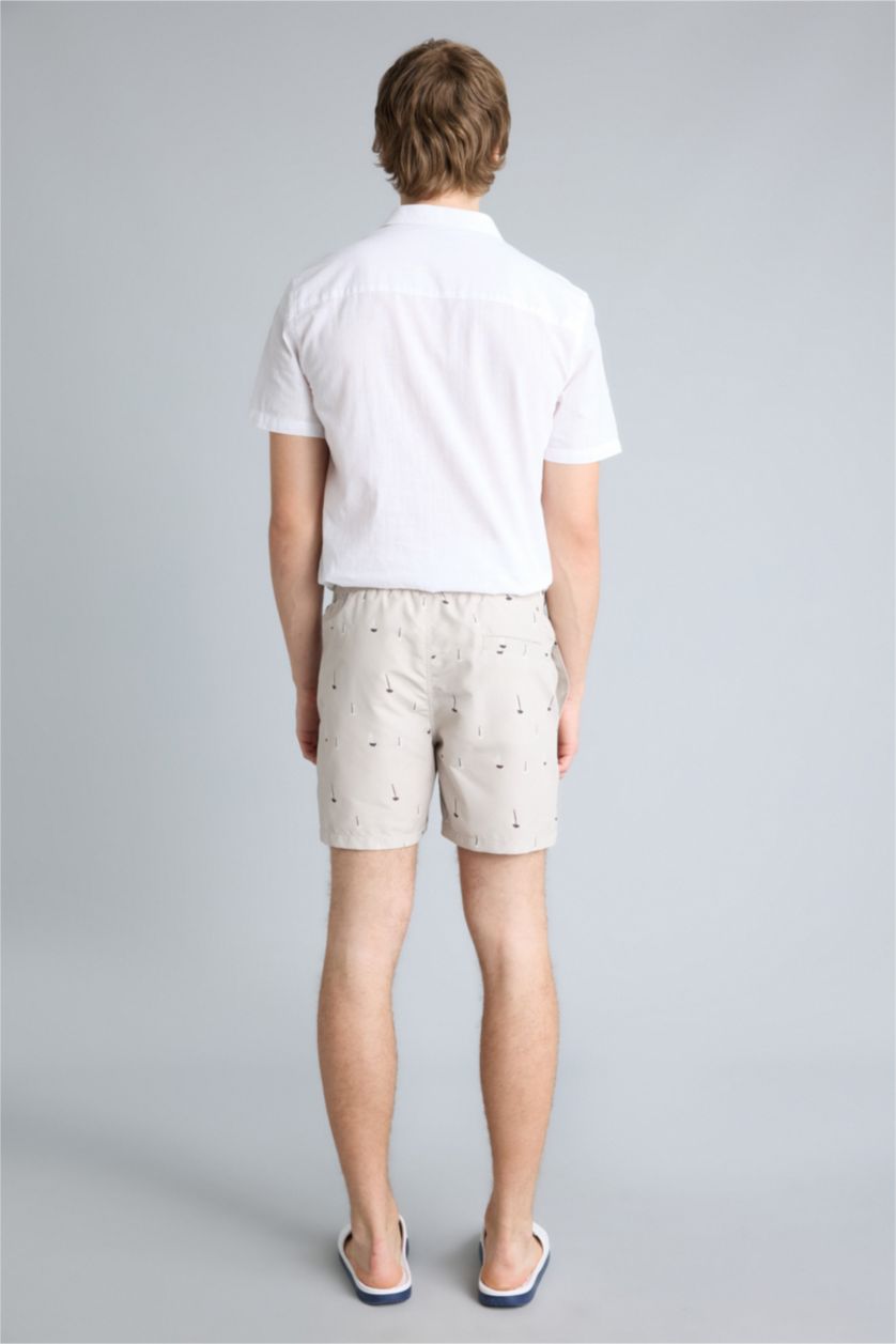 HOMME Beige Short de bain imprimé