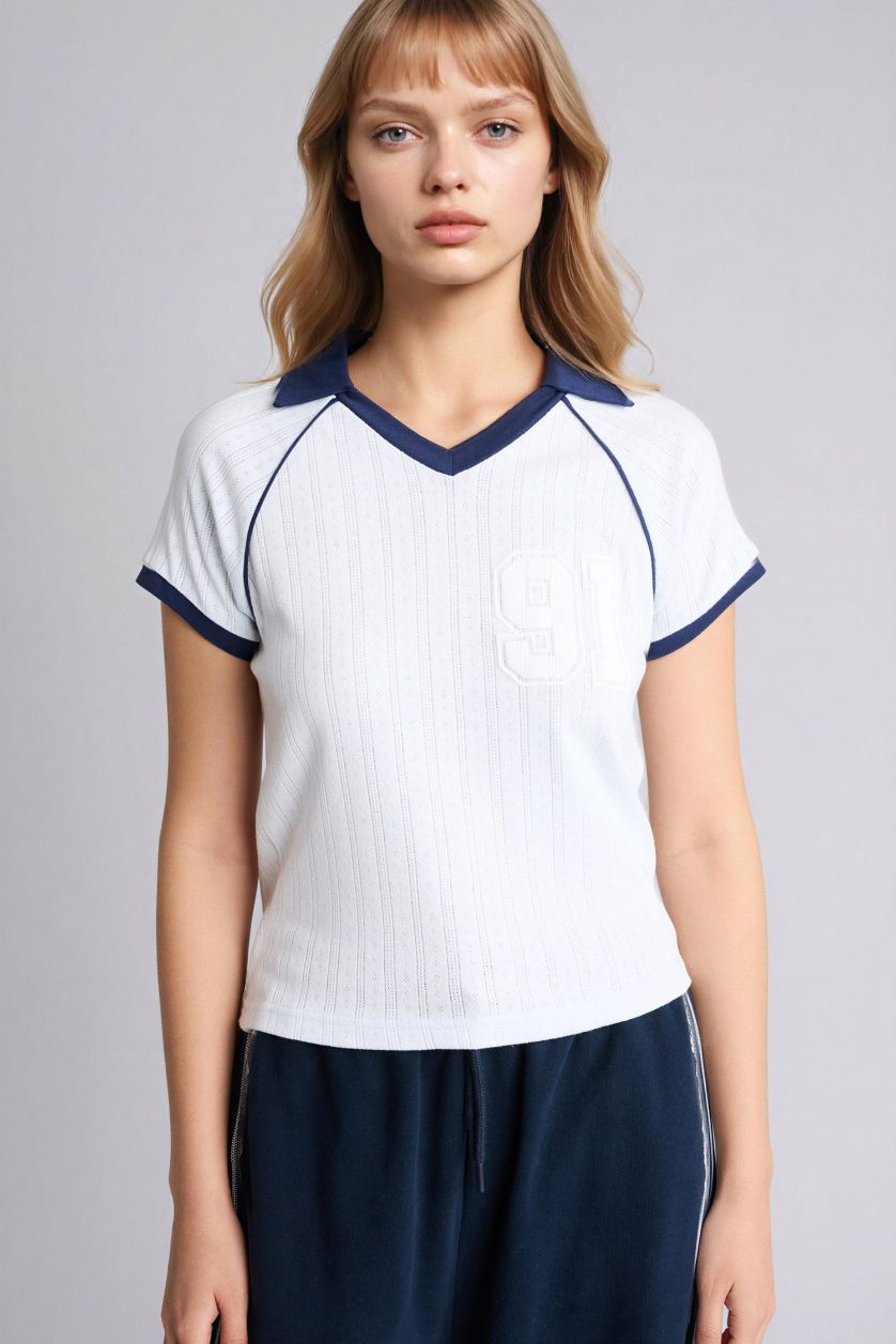 WOMAN Light Blue Fitted Short Sleeve T-Shirt