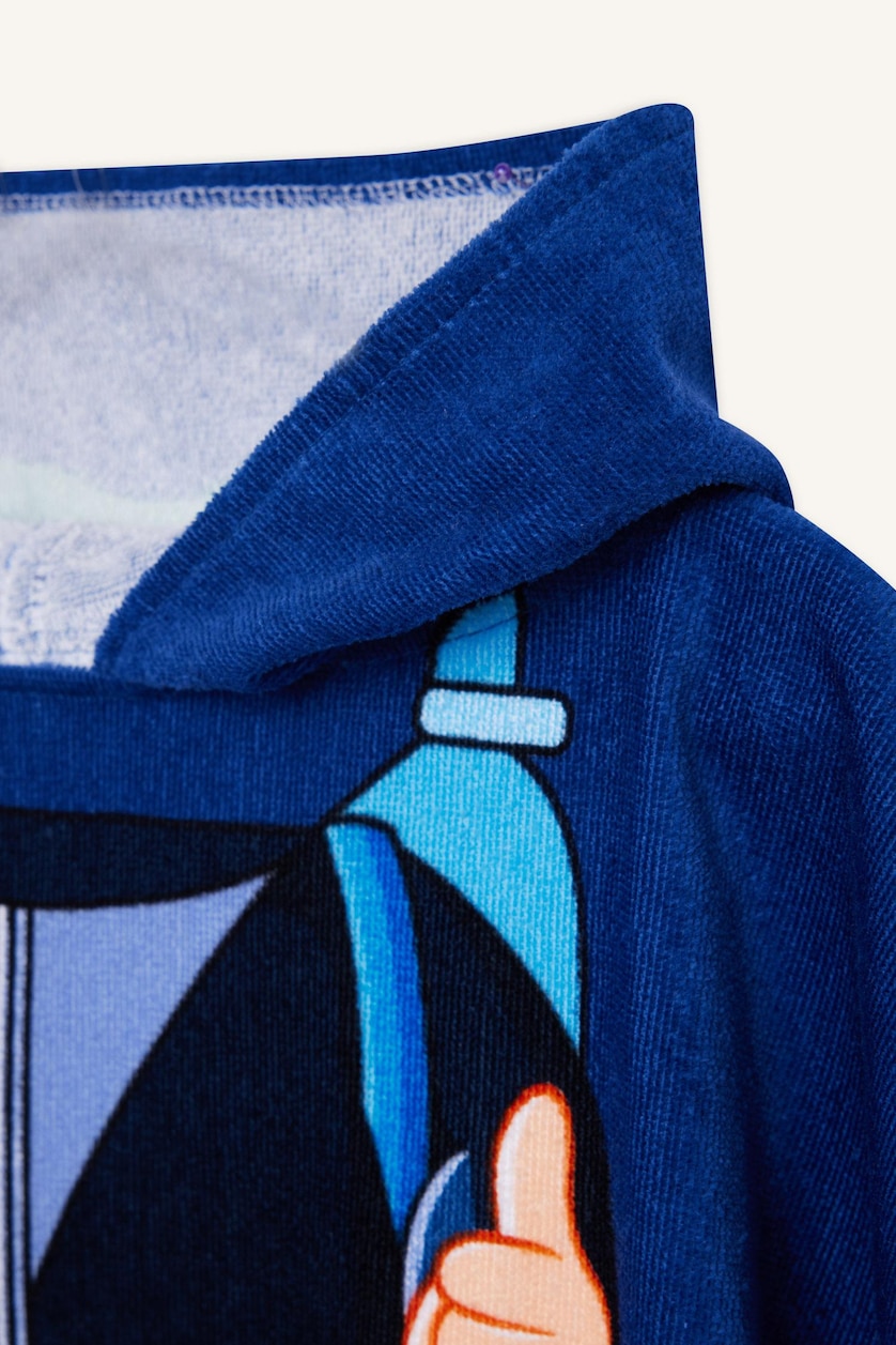 Young Boys - Teen Boys Royal Boy Printed Cotton Poncho Towel