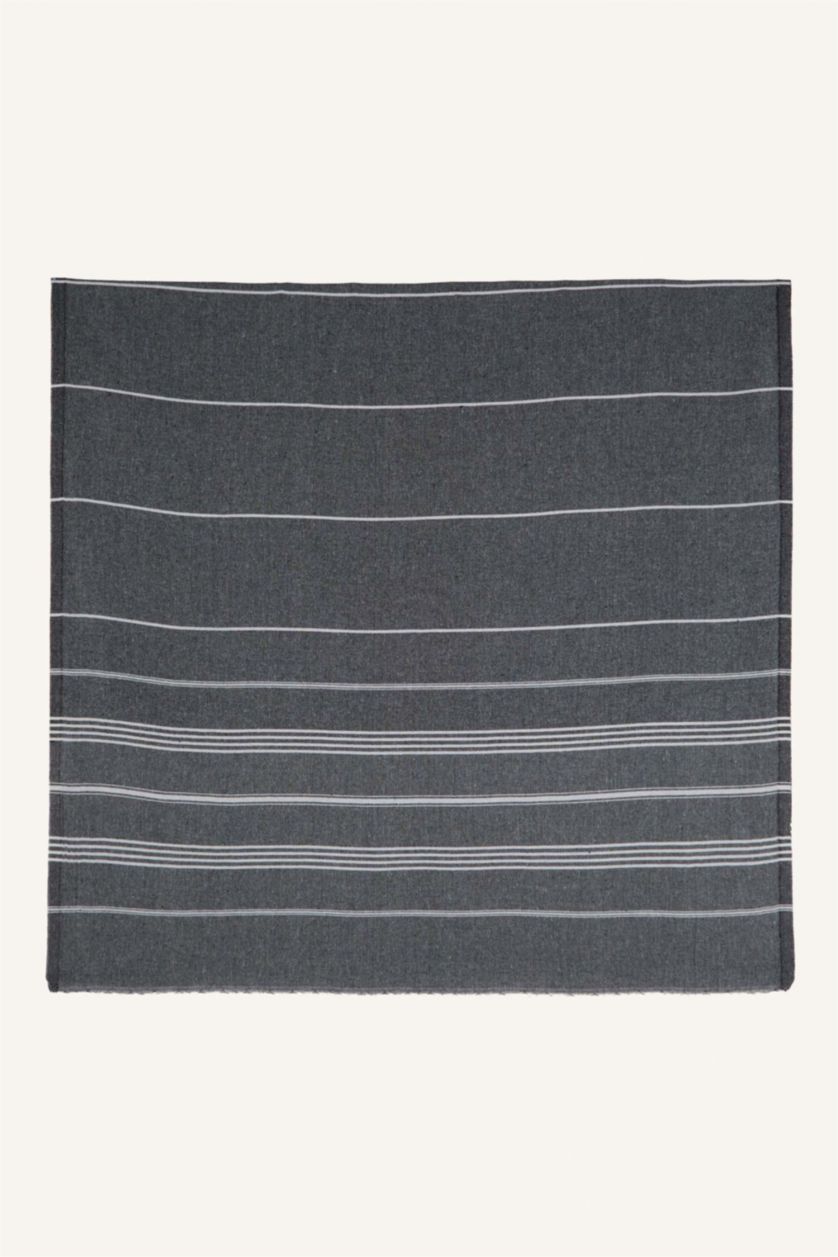 Men Black Striped Cotton Towel