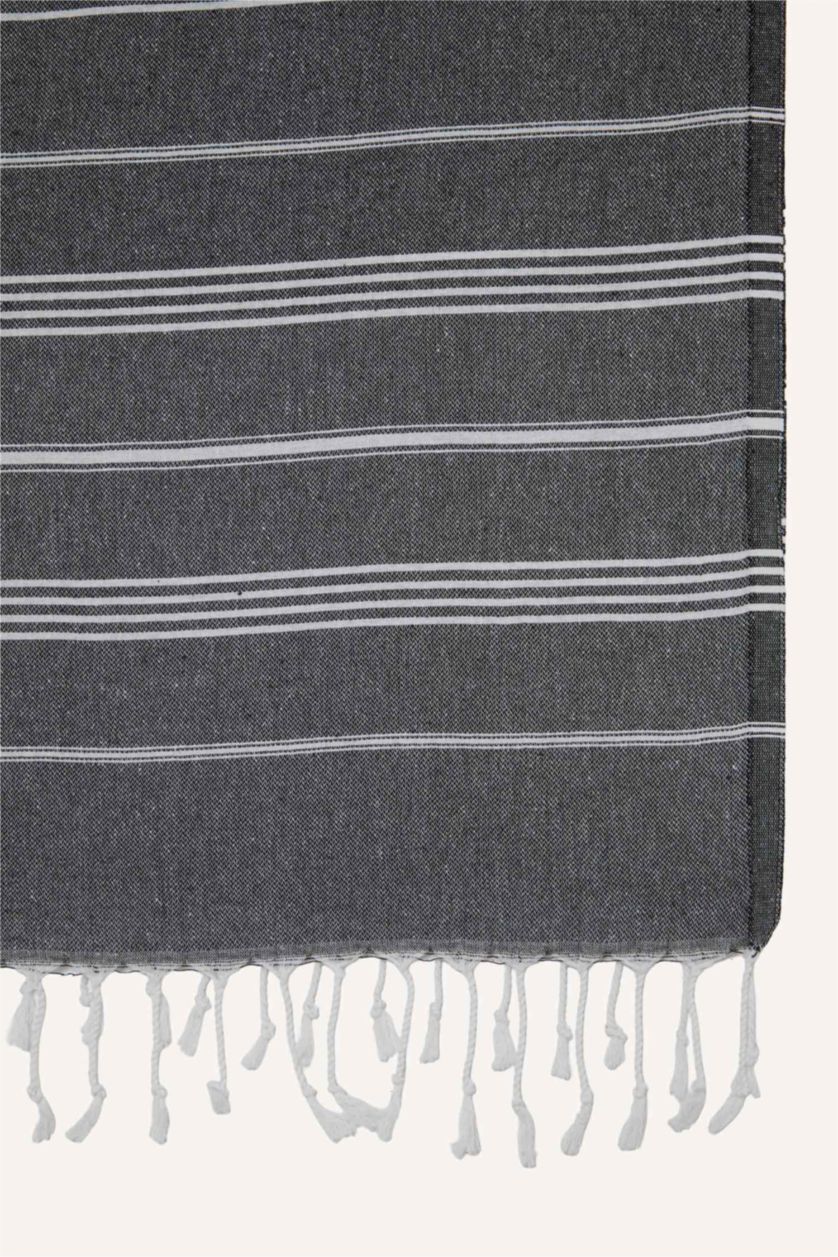 Men Black Striped Cotton Towel