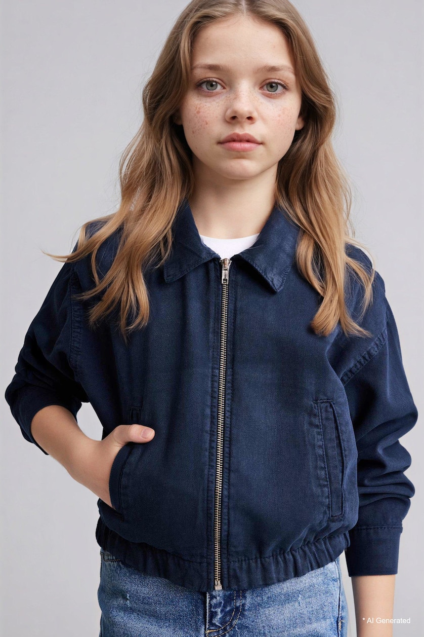 FILLES Marin Chemise en Tencel pour fille