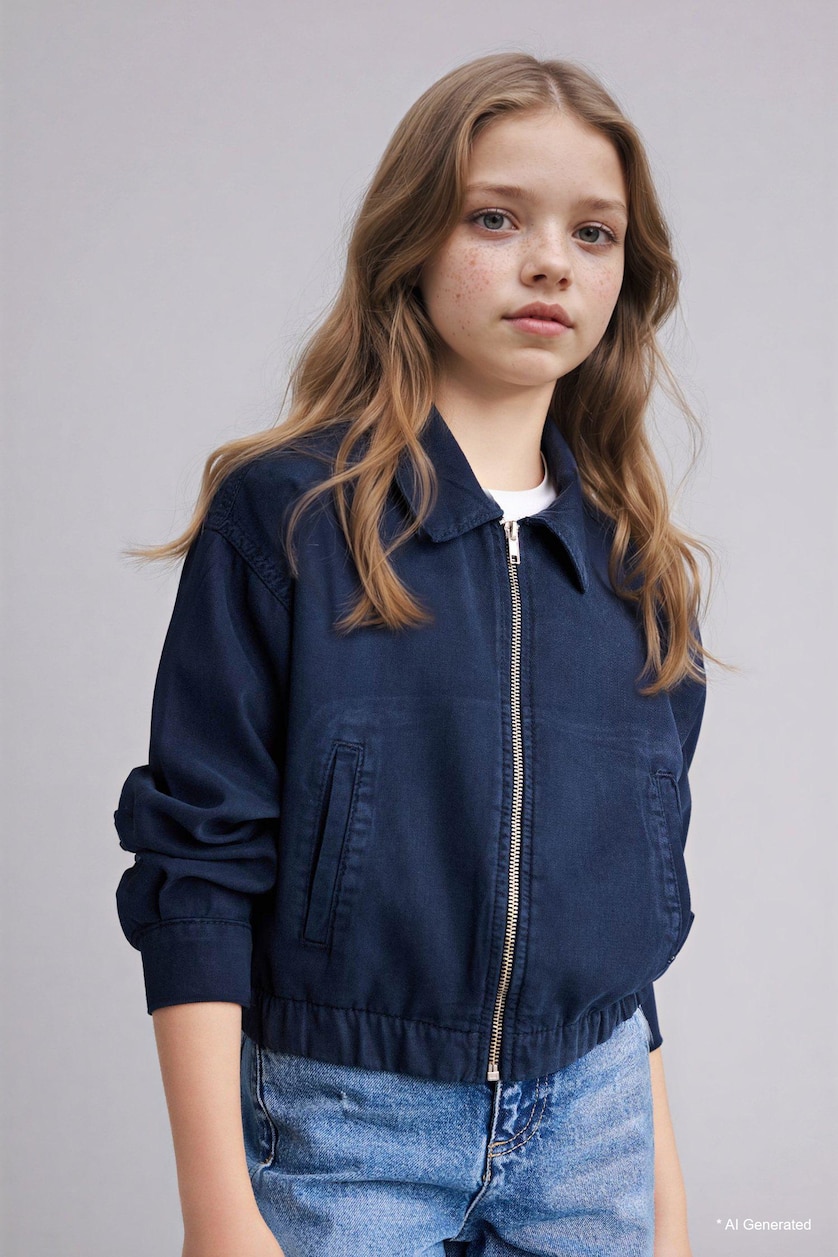 FILLES Marin Chemise en Tencel pour fille