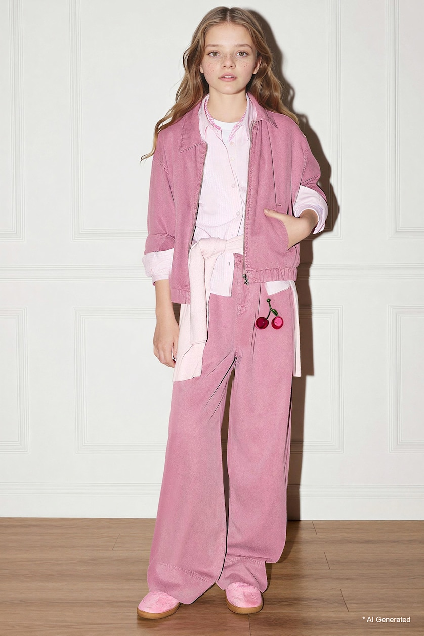 FILLES Bordeaux Chemise à manches longues en Tencel Coupe régulière pour fille