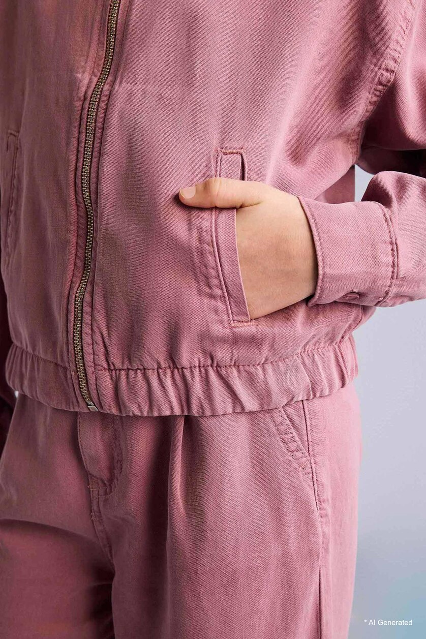 FILLES Bordeaux Chemise à manches longues en Tencel Coupe régulière pour fille
