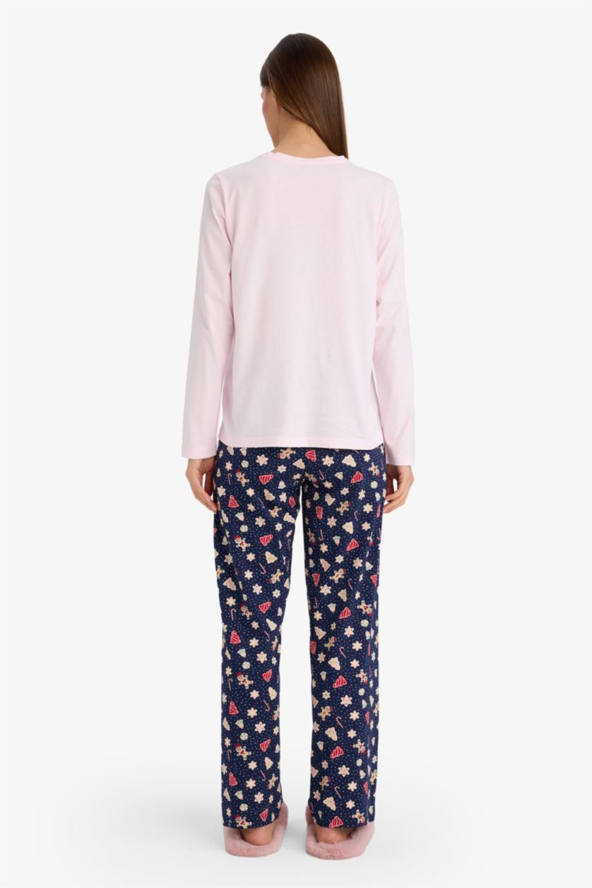 نساء كحلي سيت قصة عادية ردن طويل - قطعتين