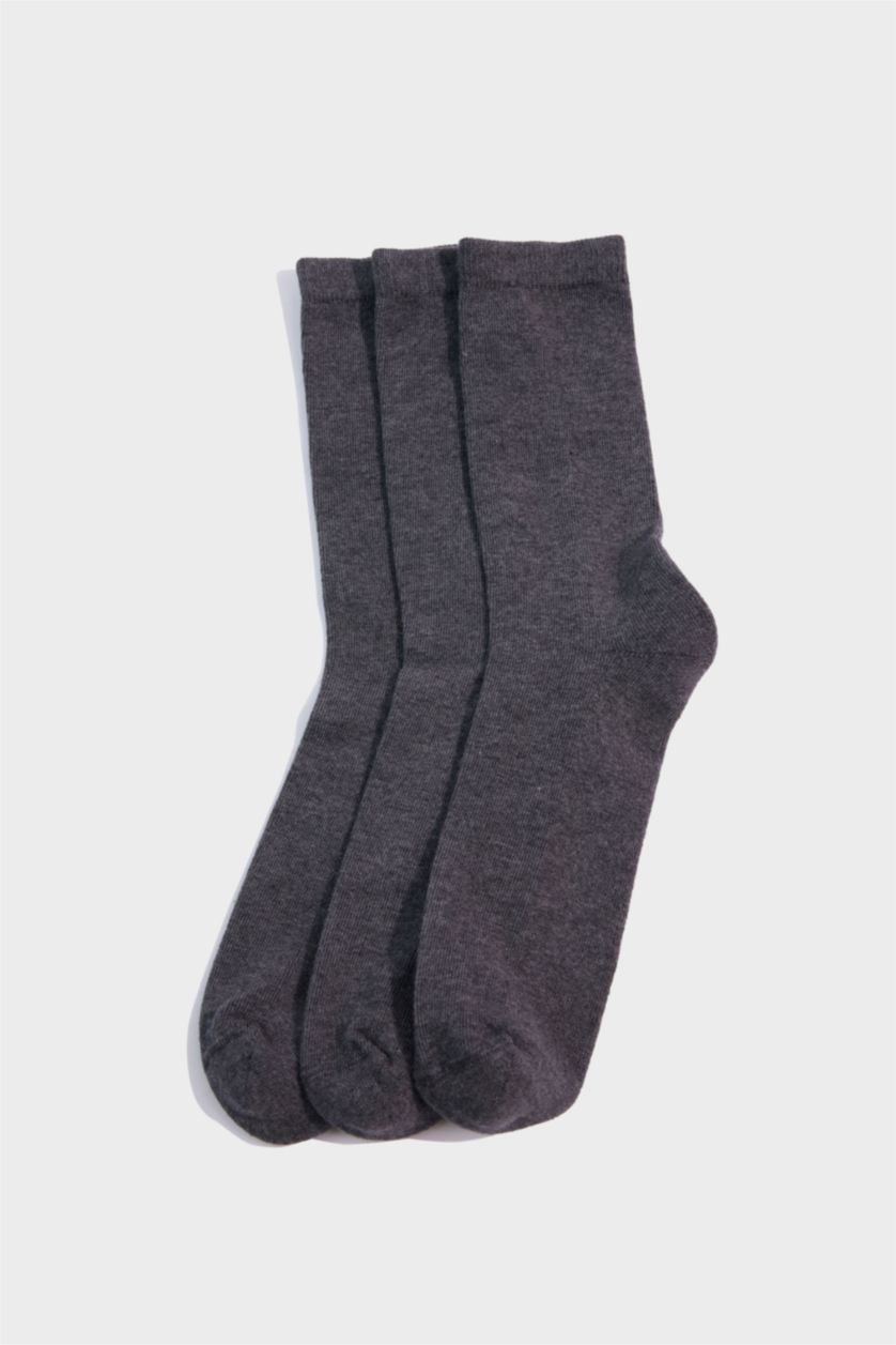 Erkek Gri Melanj Erkek 3'lü Modal Havlu Çorap