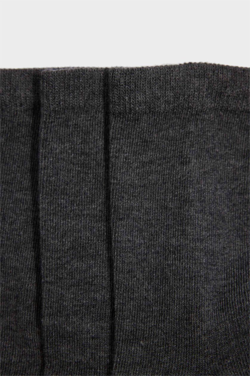 Erkek Çocuk - Genç Erkek Gri Melanj Dikişsiz 3'lü Modal Havlu Çorap Erkek Çocuk