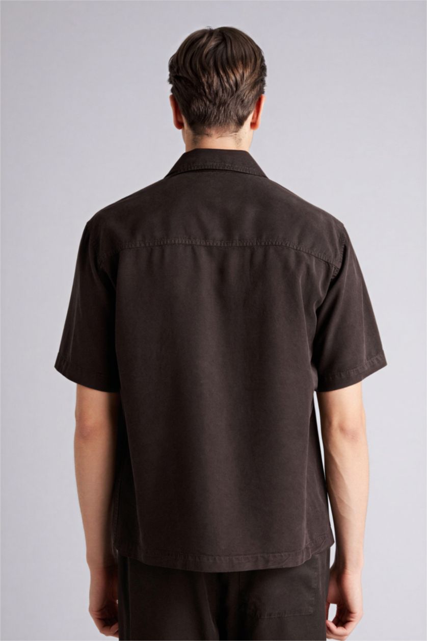 Man Dark Brown Premium Tencel Shirt