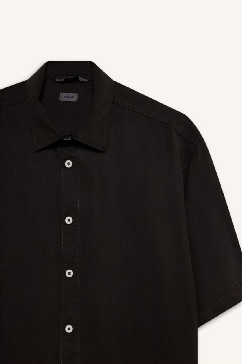 Man Dark Brown Premium Tencel Shirt