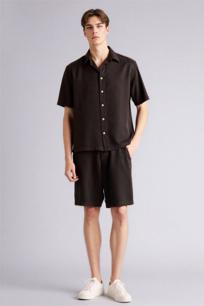 Мужчины Темно-коричневый Шорты-бермуды Premium