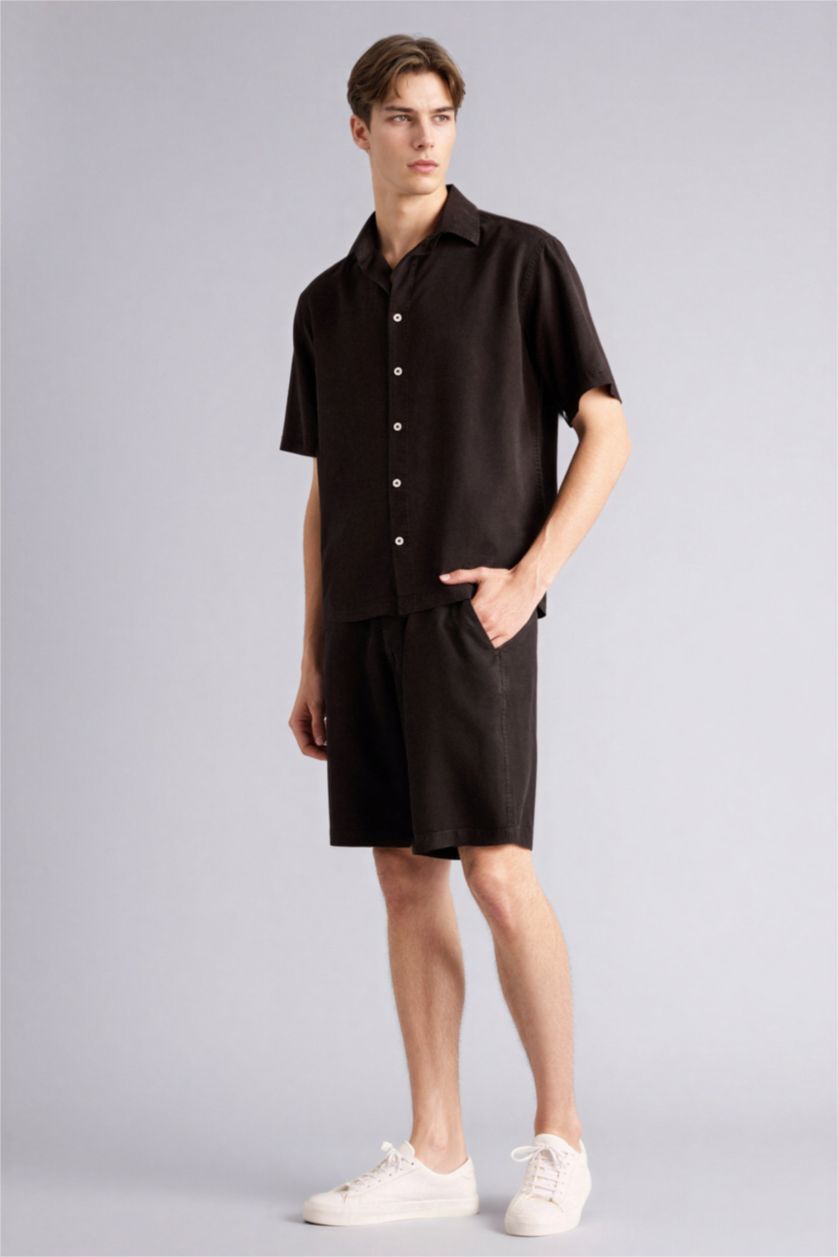 Мужчины Темно-коричневый Шорты-бермуды Premium