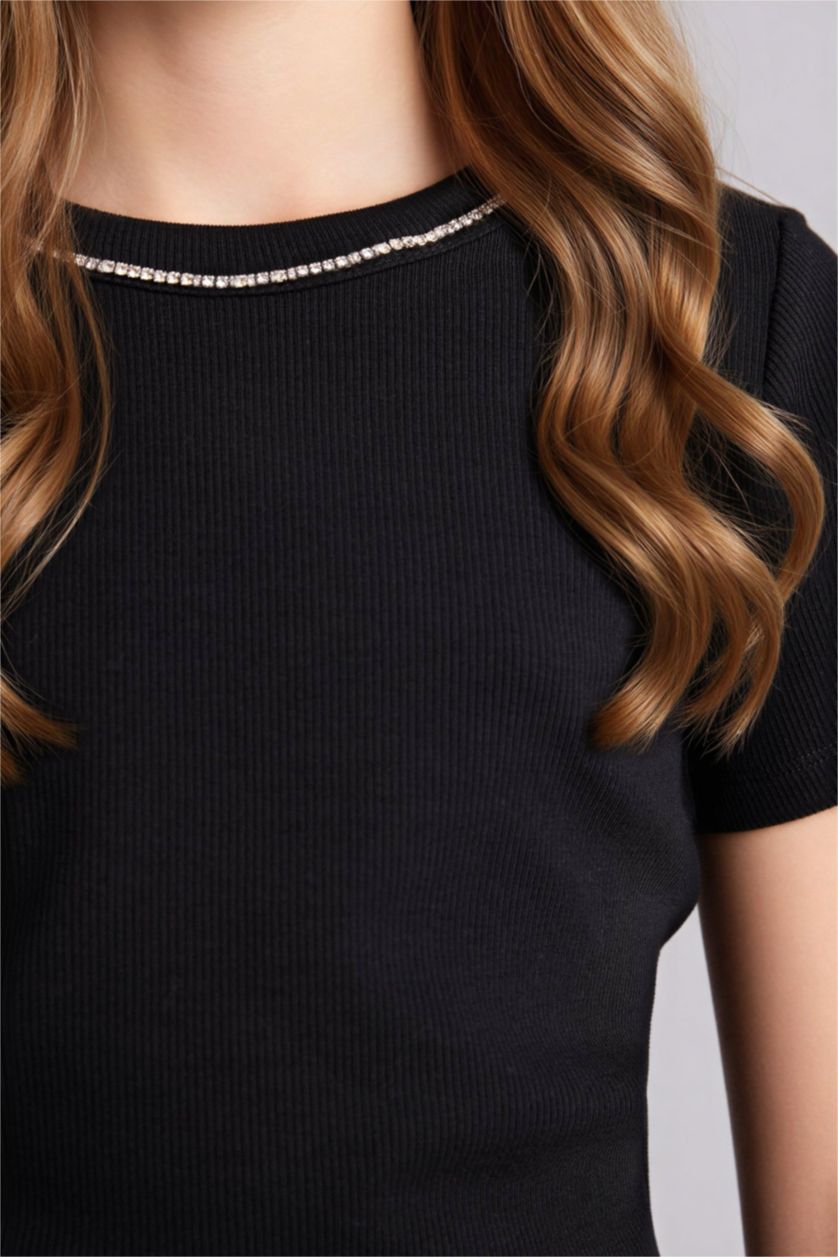 Girls & Teens Black Short Sleeve T-Shirt