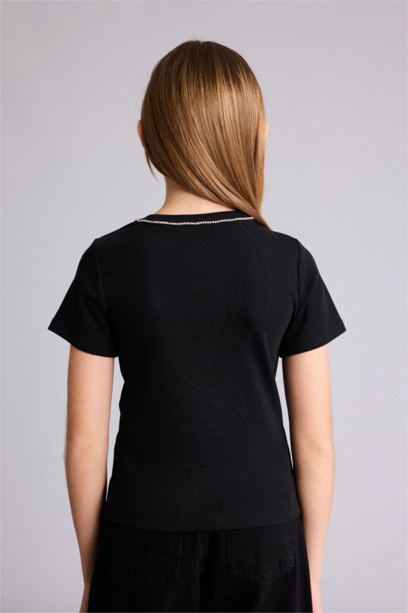 Girls & Teens Black Short Sleeve T-Shirt