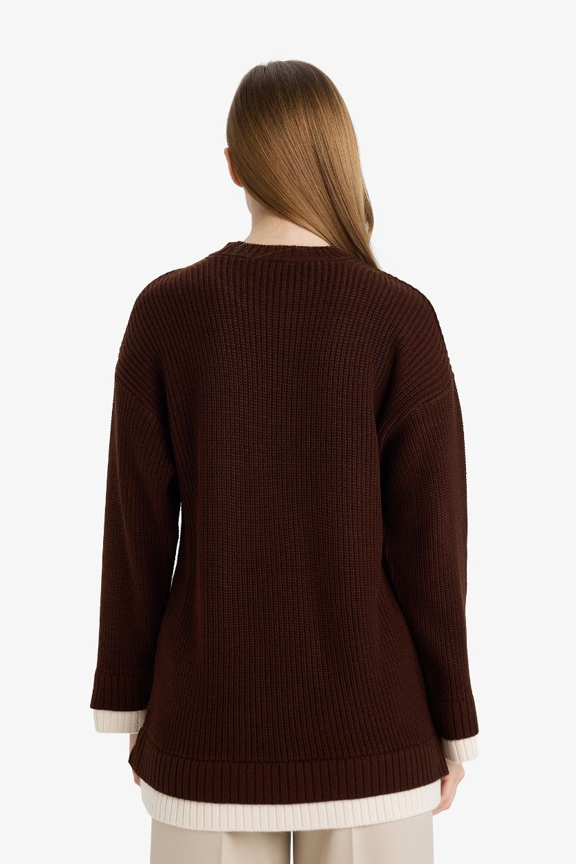 WOMAN Brown Regular Fit Knit Tunic