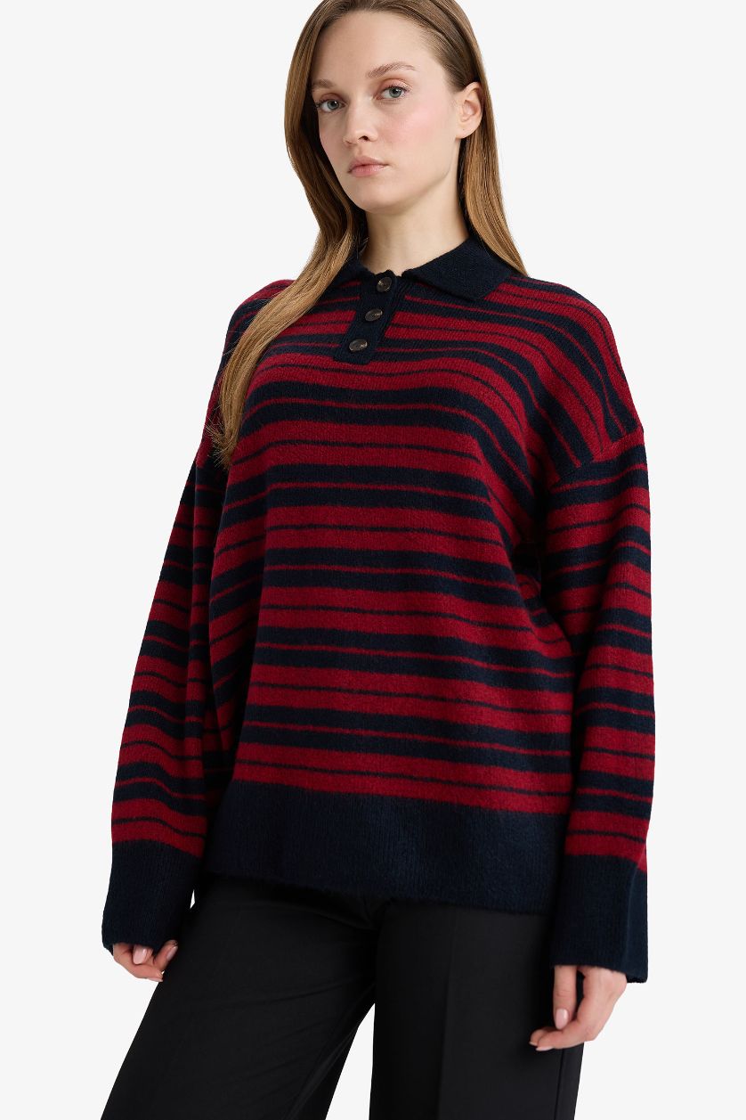 WOMAN NAVY Loose Fit Knitwear Tunic