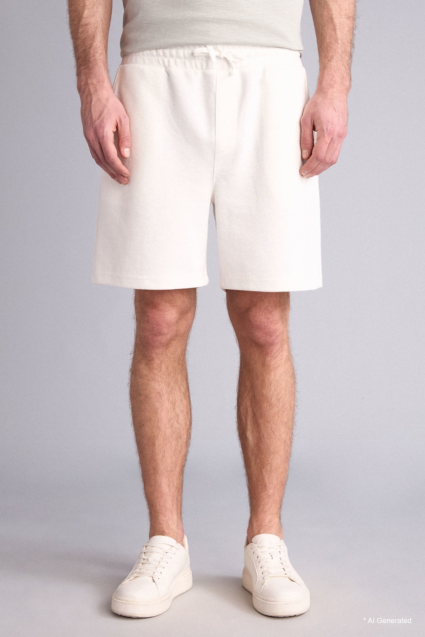 Men Ecru Regular Fit Regular Hem Shorts