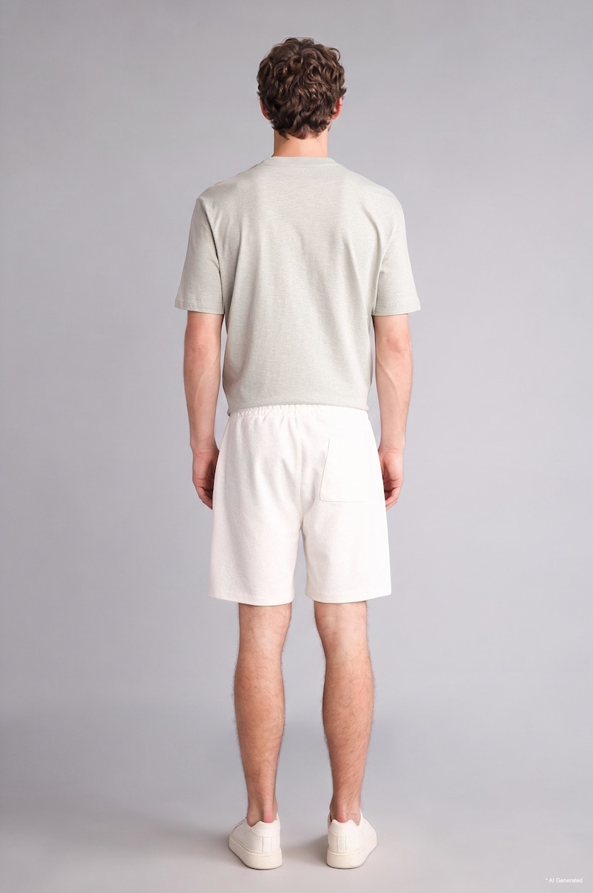 Men Ecru Regular Fit Regular Hem Shorts
