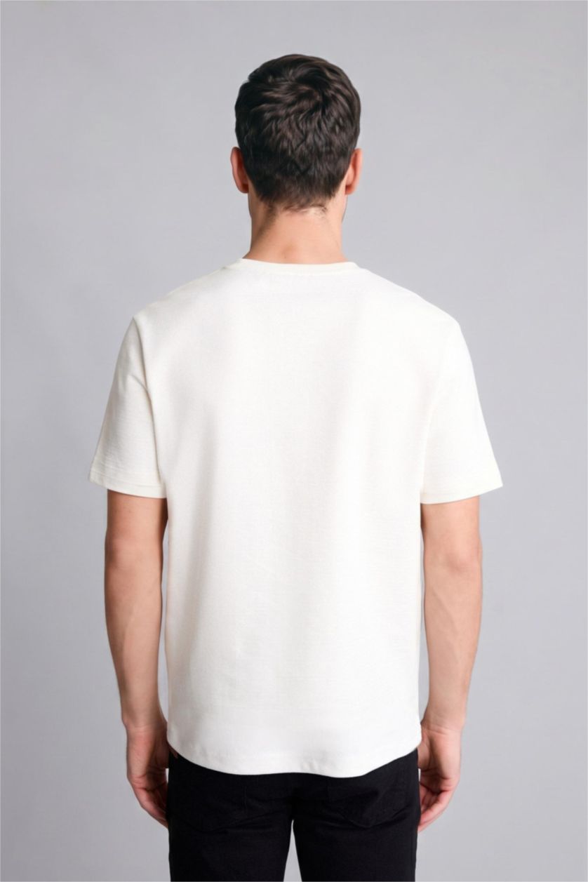 Man Ecru Regular Fit Short Sleeve T-Shirt