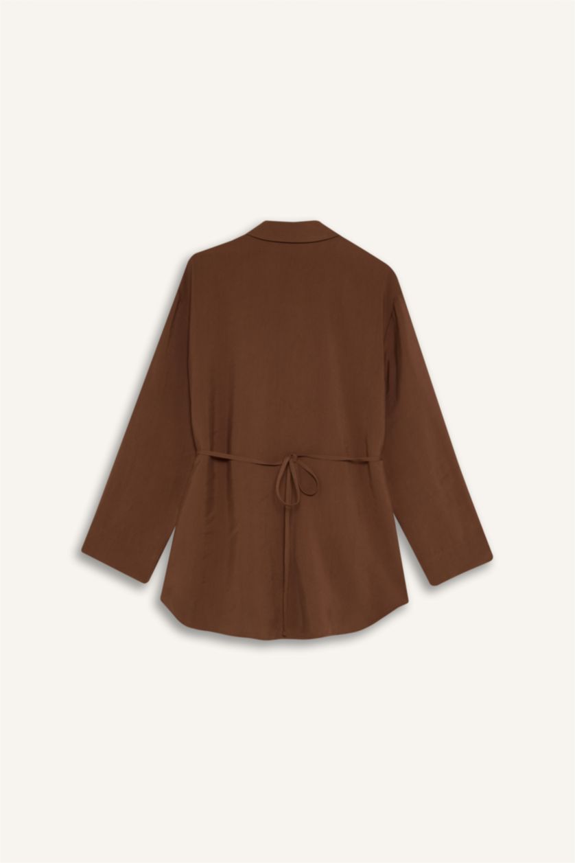 Woman Brown Regular Fit modal Long Sleeve Tunic