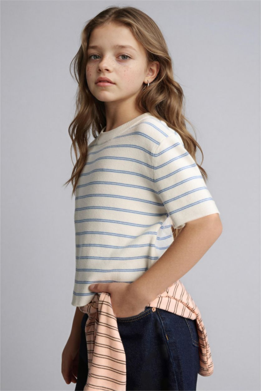 Kız Çocuk - Genç Kız Ekru Ribana Kız Çocuk Kazak