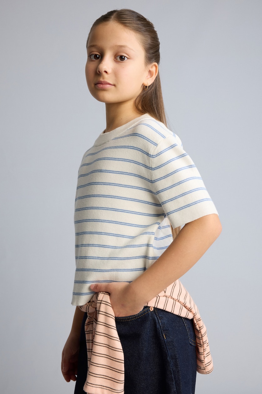 GIRLS & TEENS Ecru Girl Regular Fit Crew Neck Pullover