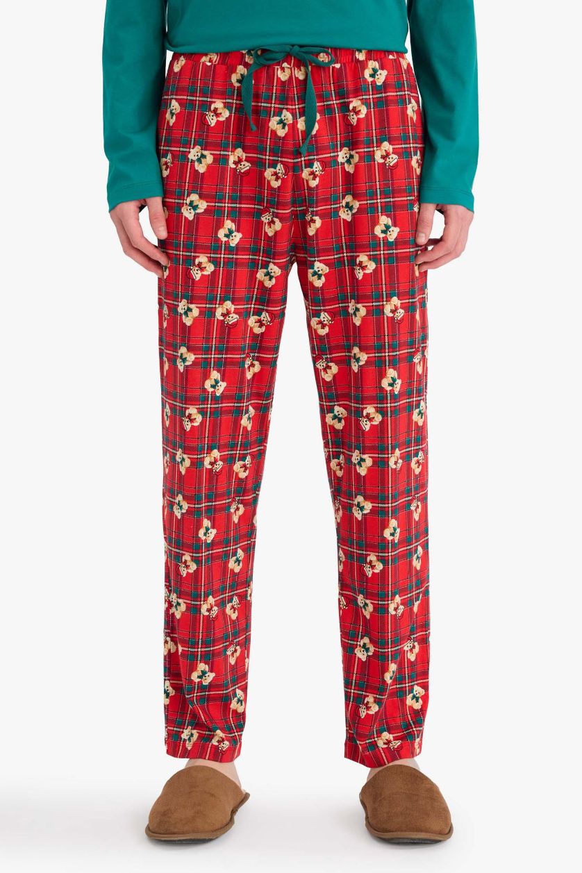 رجال أحمر سيت قصة عادية ردن طويل - قطعتين