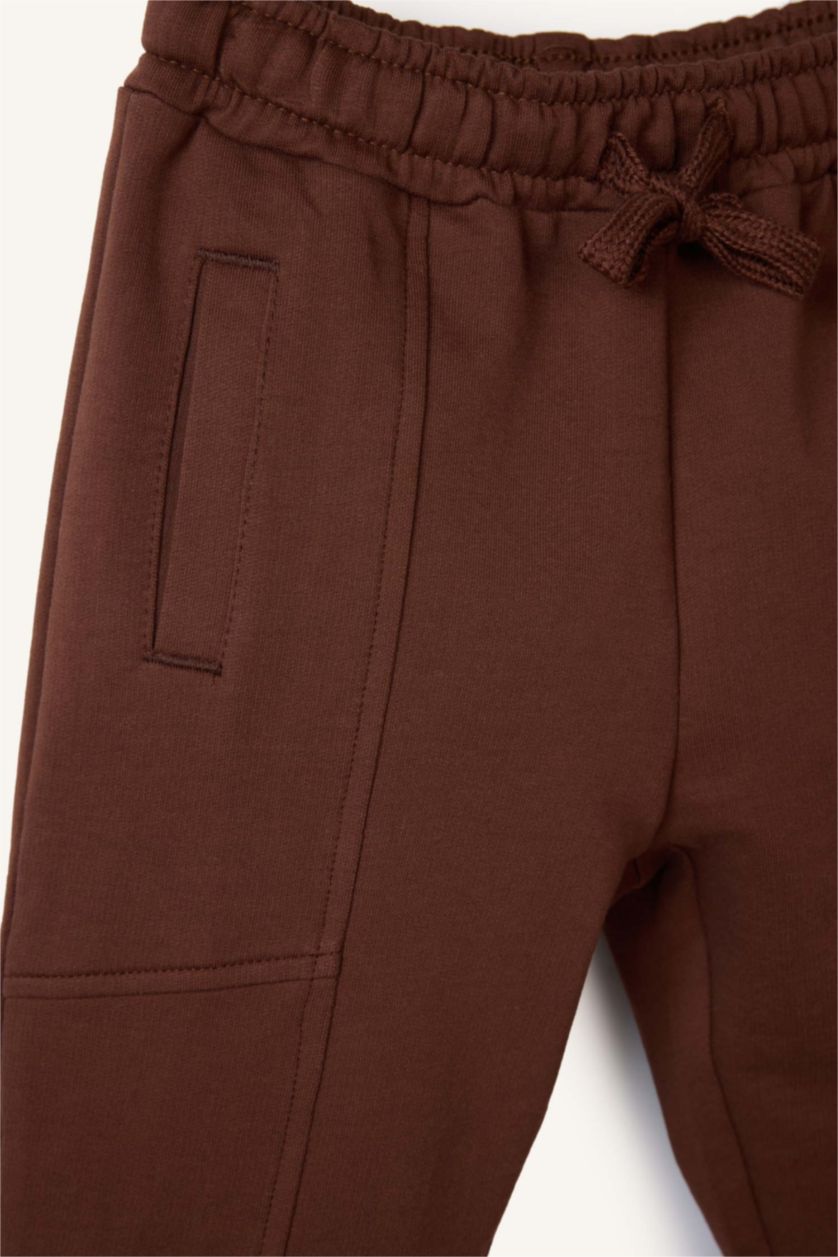 Erkek Bebek Kahve Wide Leg Beli Lastikli Eşofman Altı Erkek Bebek