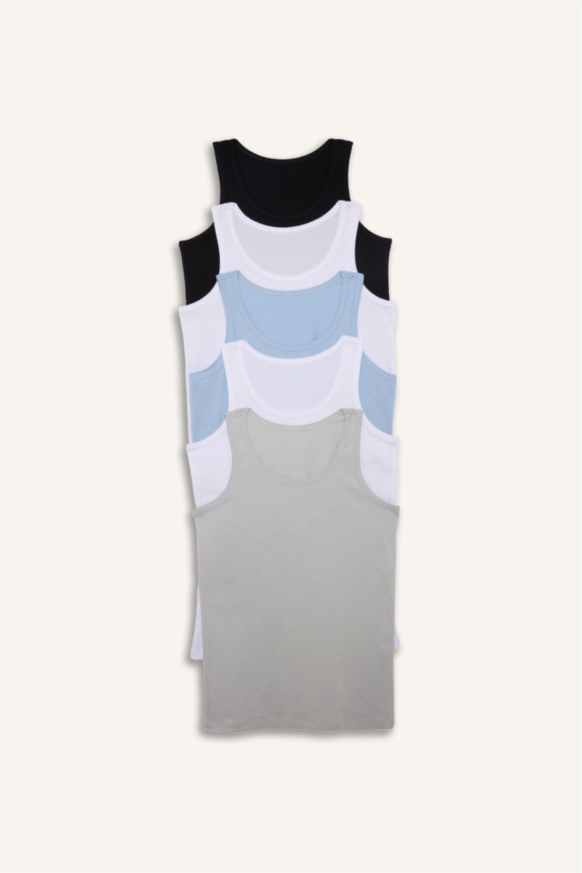 Boys & Teens Light Grey Boy 5 Piece Regular Fit Tank Top