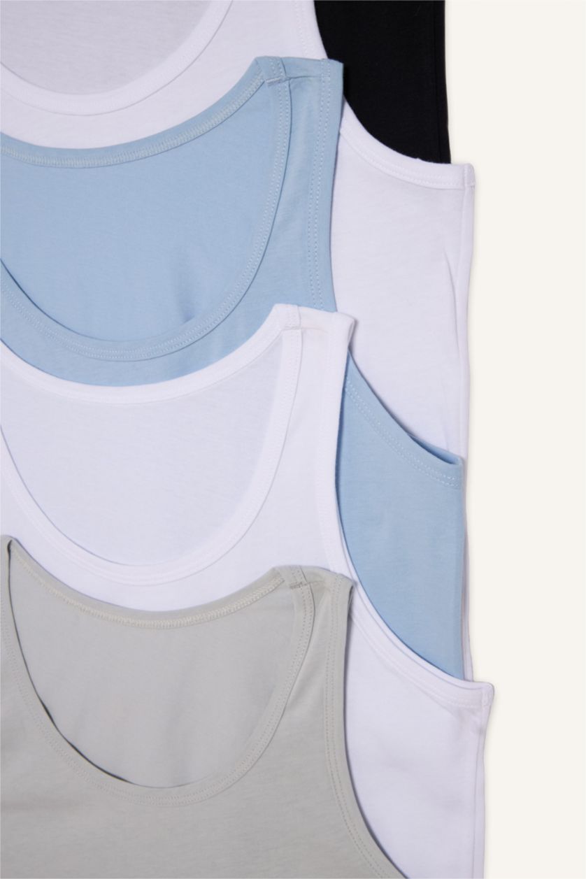 Boys & Teens Light Grey Boy 5 Piece Regular Fit Tank Top