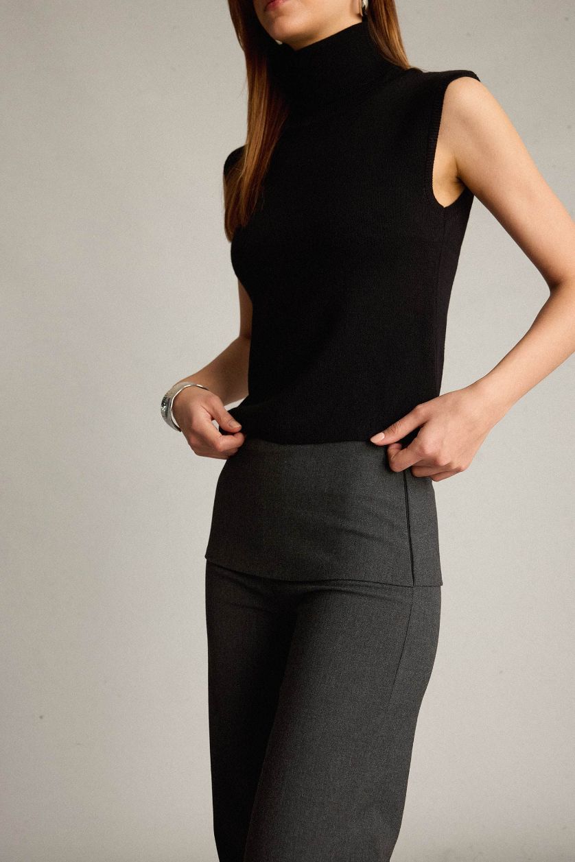 نساء ميلانج رمادي بنطرون برجل عادي