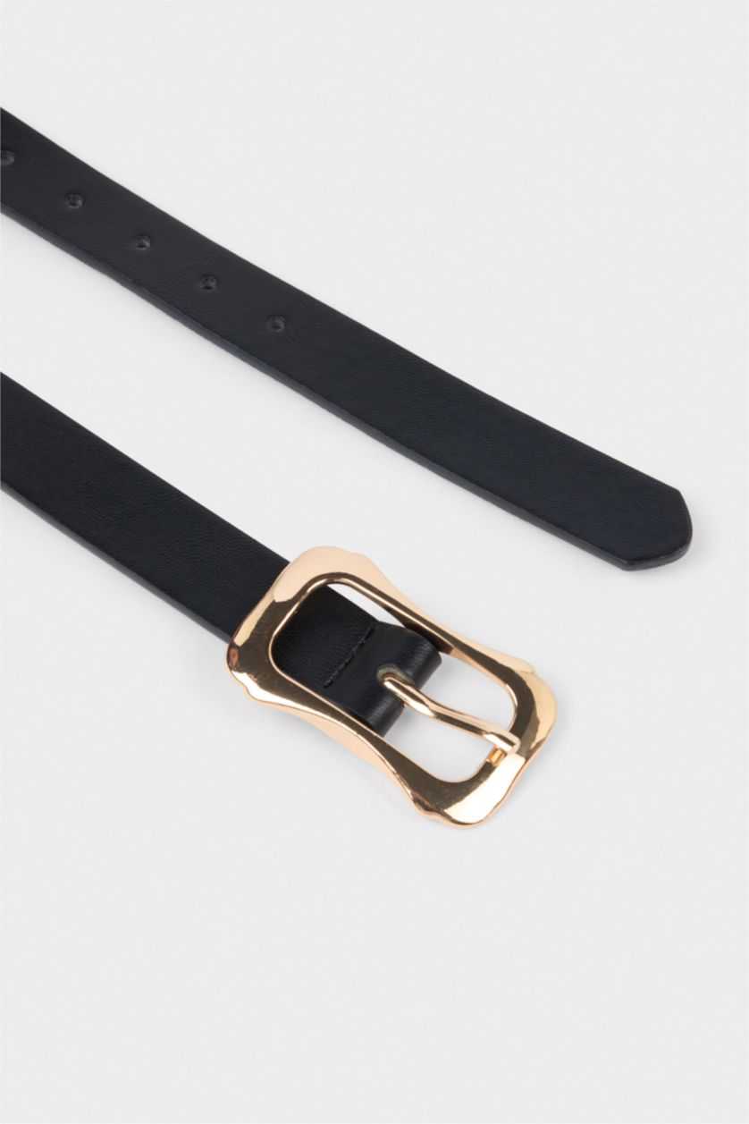 Kadın Siyah Kadın Suni Deri Günlük Kemer